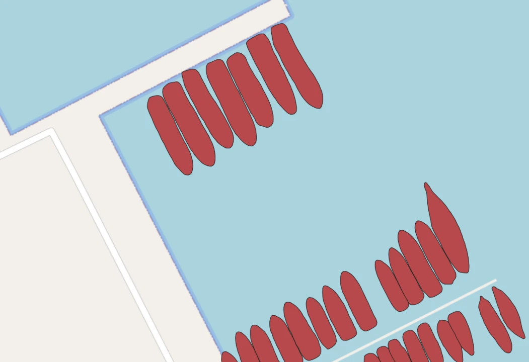 Exported Shapefile for labeled boats
